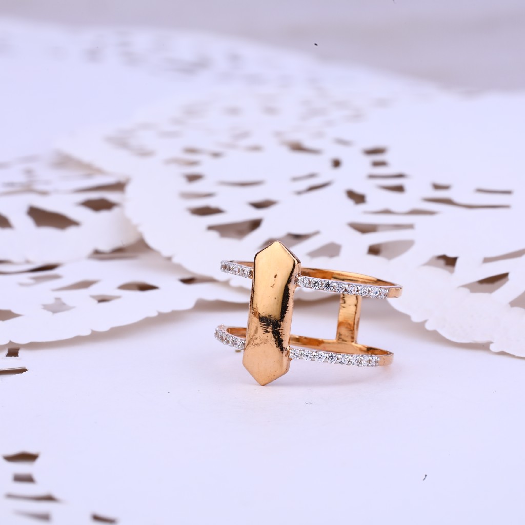 Ladies Rose Gold Casting Unique 18K Ring-RLR323