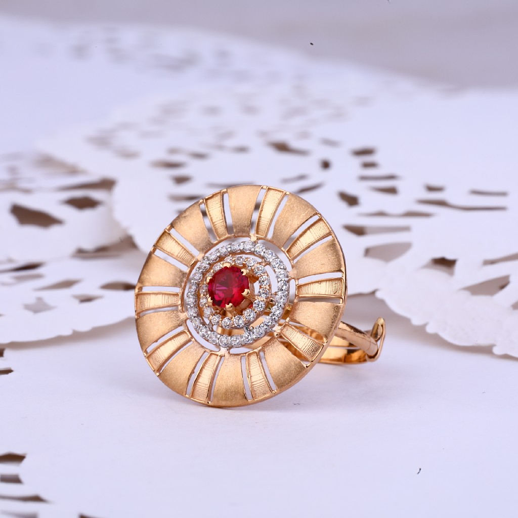 Rose Gold 18K Ladies Long Cz Ring-RLR318