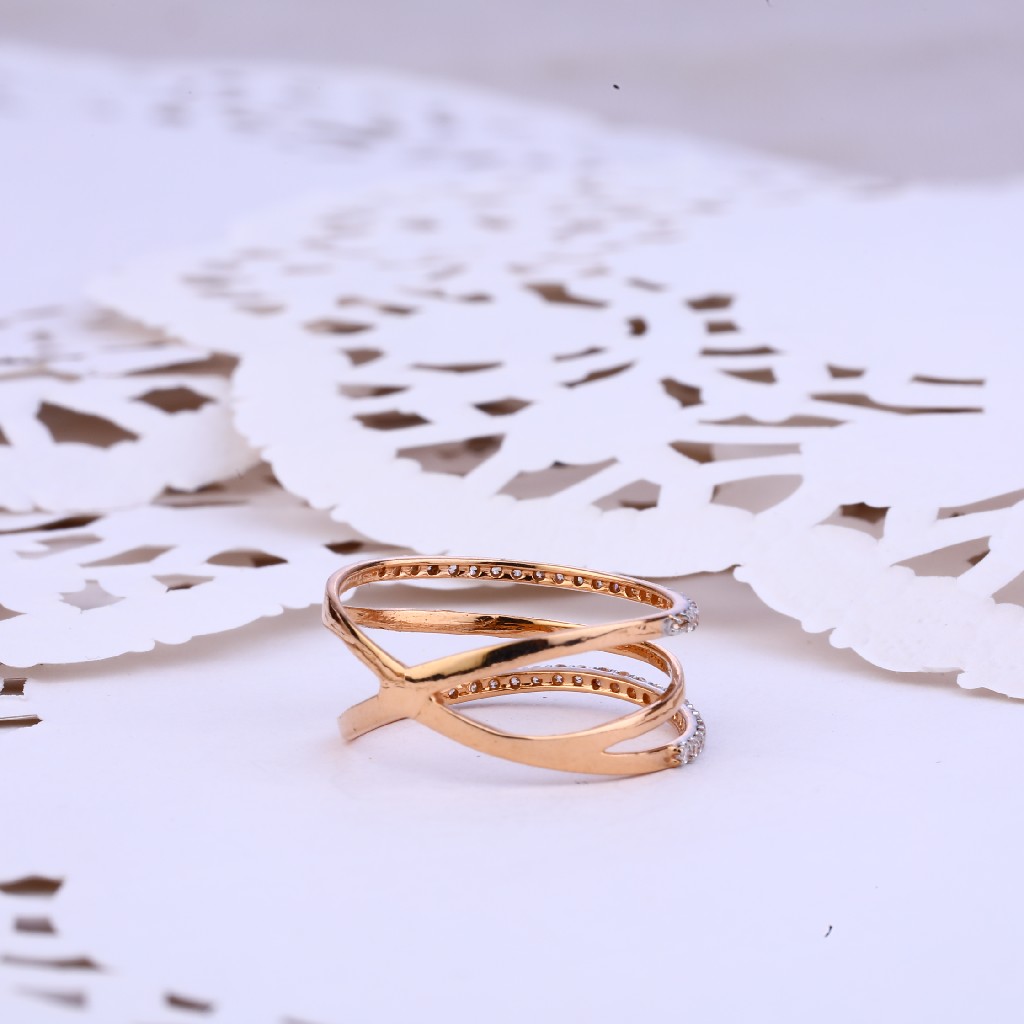 Ladies Rose Gold Cz 18K Ring-RLR315 - Image 3