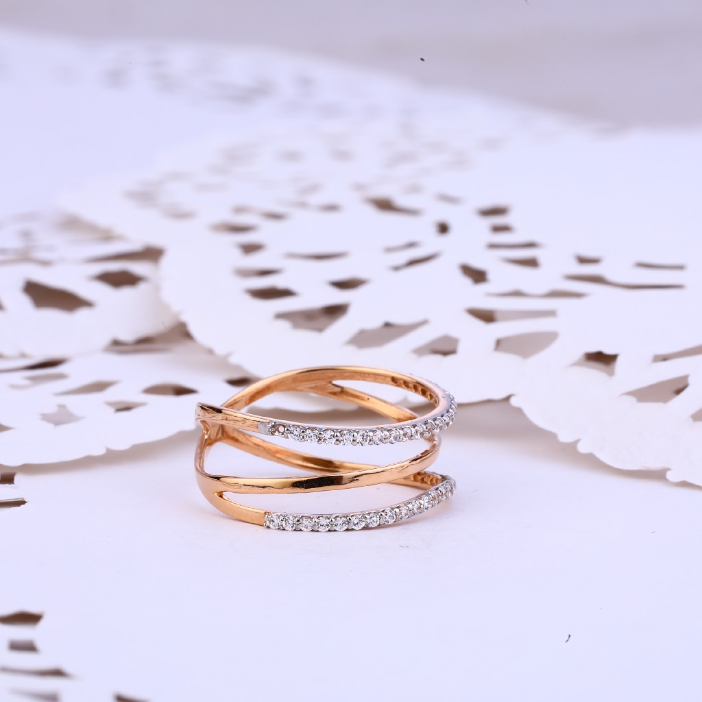 Ladies Rose Gold Cz 18K Ring-RLR315 - Image 2