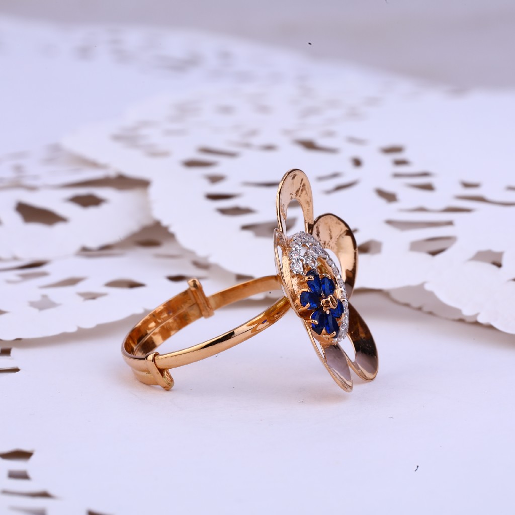 Flower Design Stylish Rose Gold Designer Ring-RLR314 - Image 3