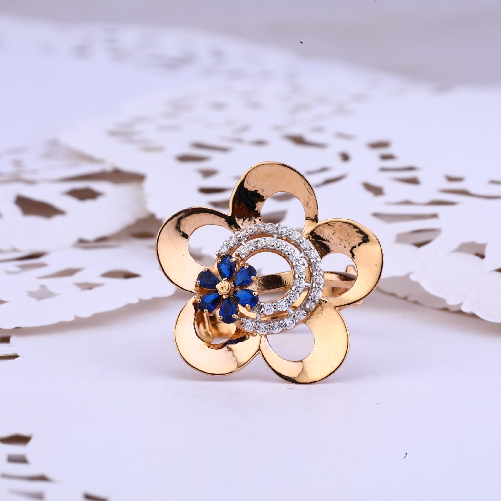 Flower Design Stylish Rose Gold Designer Ring-RLR314 - Image 2