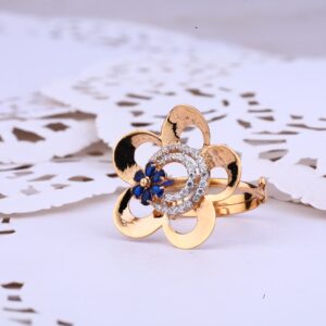 Flower Design Stylish Rose Gold Designer Ring-RLR314