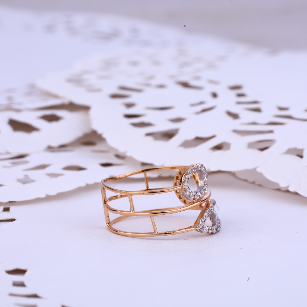 Ladies 18K Rose Gold Designer Delicate Ring-RLR313 - Image 3