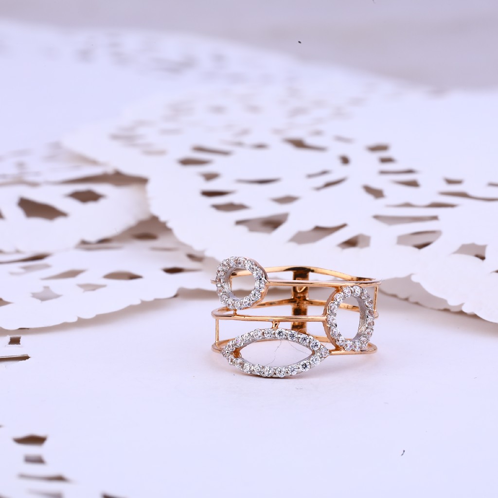 Ladies 18K Rose Gold Designer Delicate Ring-RLR313 - Image 2