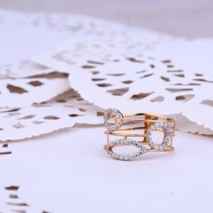 Ladies 18K Rose Gold Designer Delicate Ring-RLR313