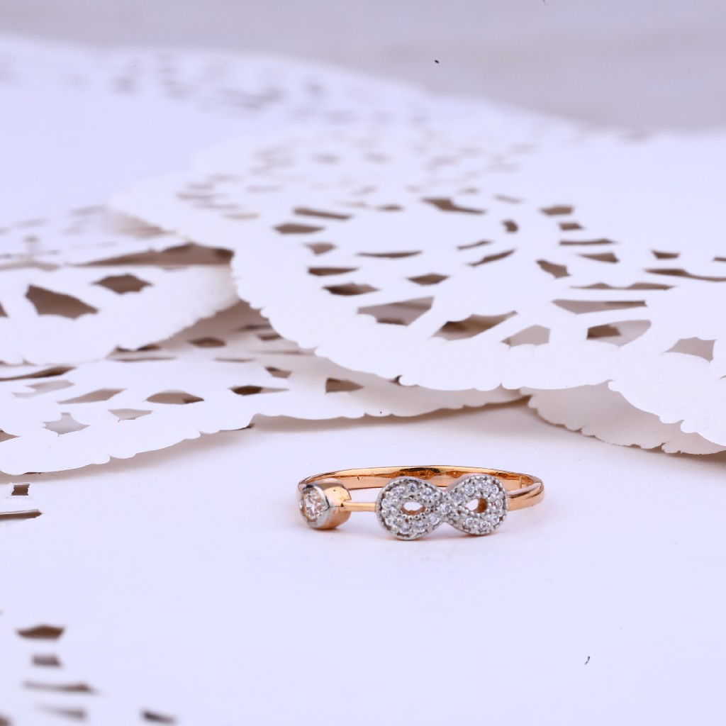 18K Rose Gold Delicate Ladies Ring-RLR311 - Image 2
