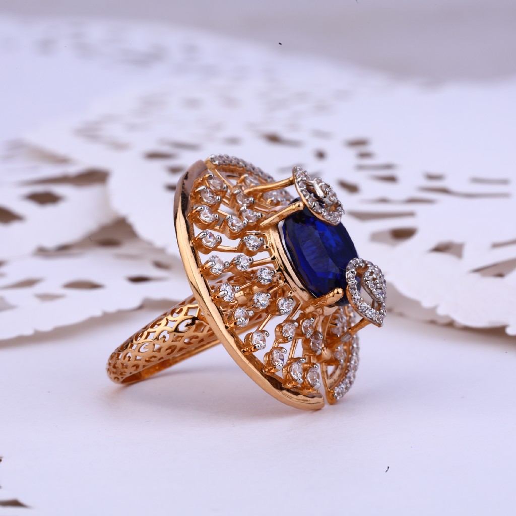 Rose Gold Designer 18K Cz Ladies Ring-RLR304 - Image 3