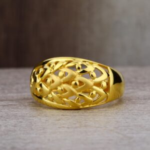 Ladies 916 Gold Fancy Plain Ring -LPR62