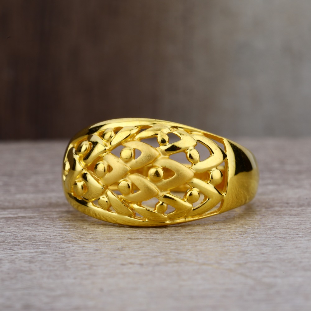 Ladies 916 Gold Fancy Plain Ring -LPR62