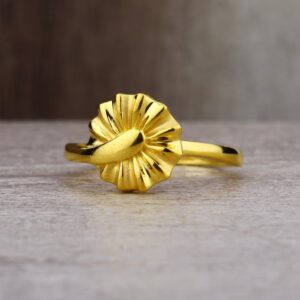 Ladies 916 Gold Unique CZ Ring -LPR60
