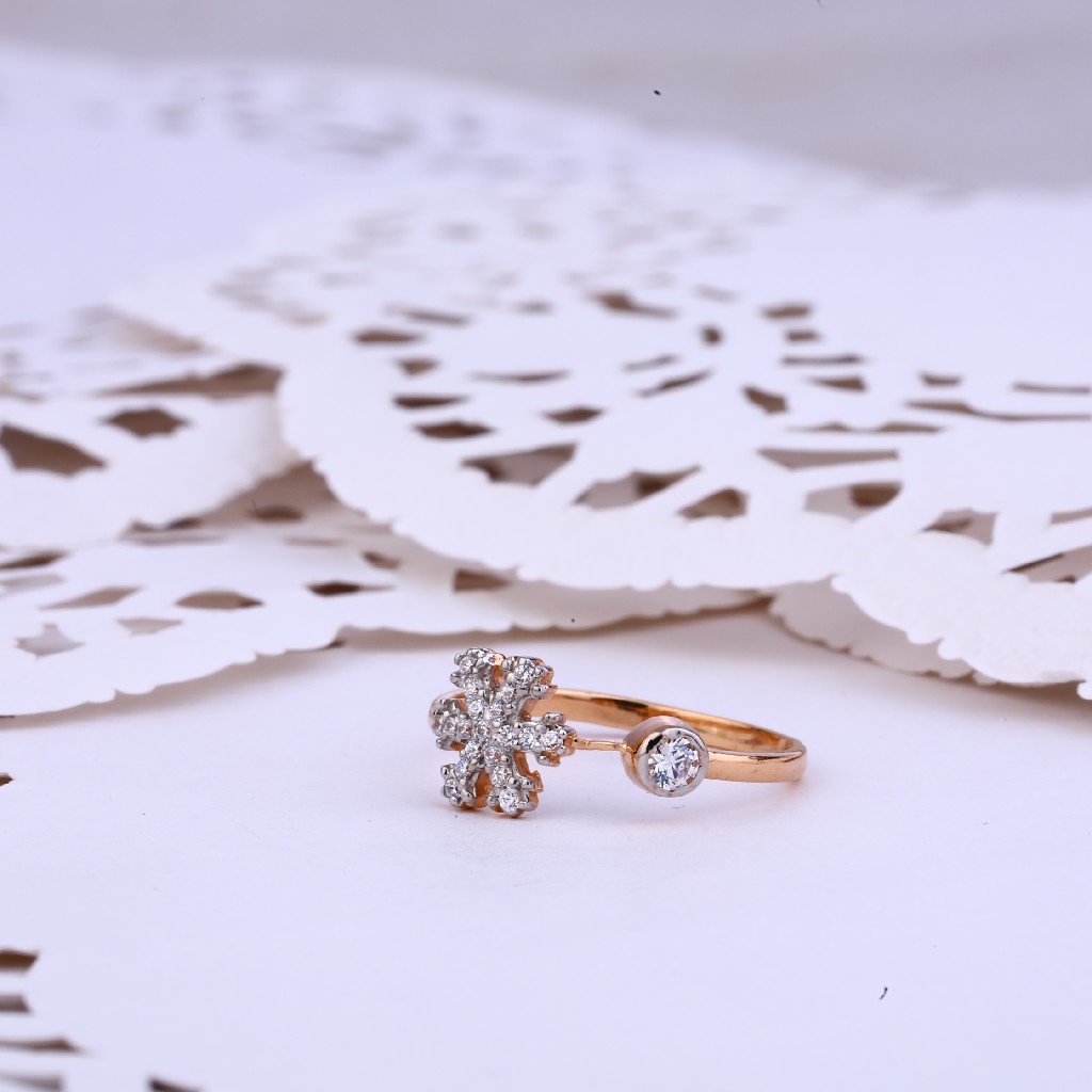Ladies Rose Gold Delicate Cz Ring-RLR302