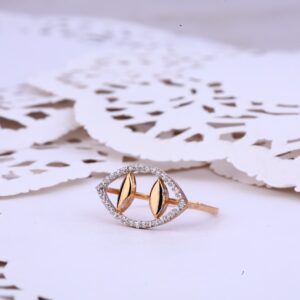 Rose Gold Cz 18K Ladies Ring-RLR301