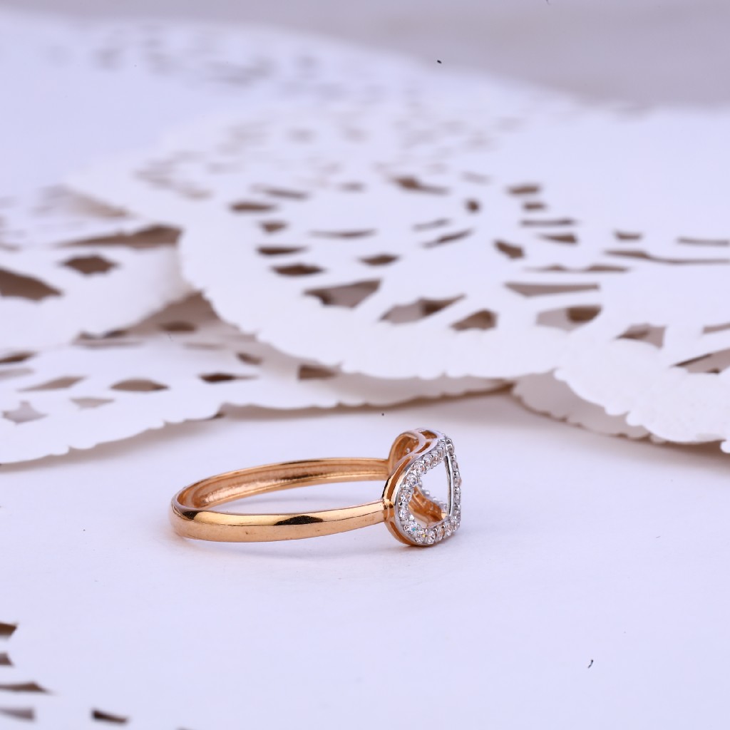 Ladies Delicate Daily Wear Rose Gold 18K Ring-RLR300 - Image 3