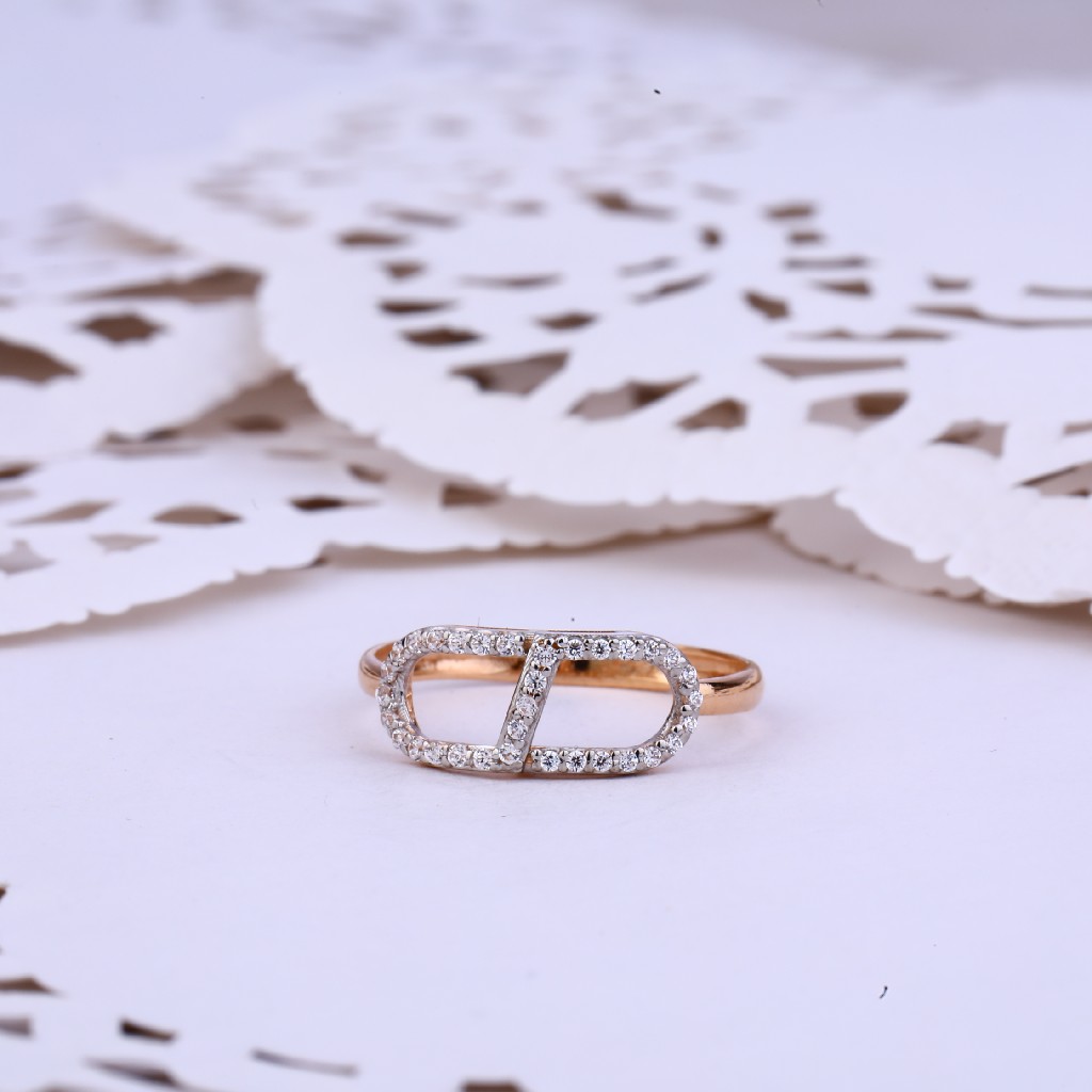 Ladies Delicate Daily Wear Rose Gold 18K Ring-RLR300 - Image 2