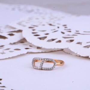 Ladies Delicate Daily Wear Rose Gold 18K Ring-RLR300