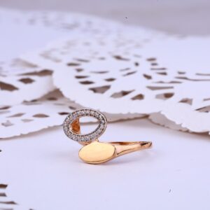 Ladies Rose Gold Delicate 18K Ring-RLR297