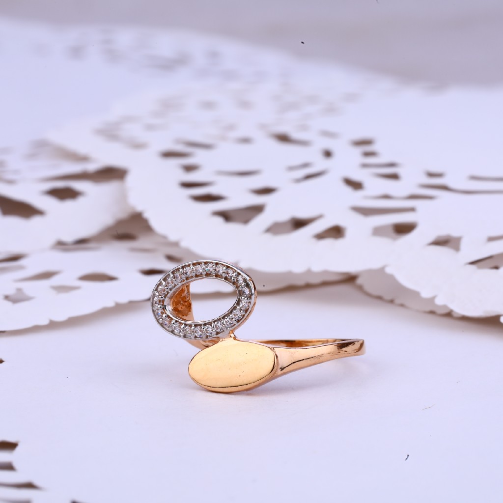 Ladies Rose Gold Delicate 18K Ring-RLR297