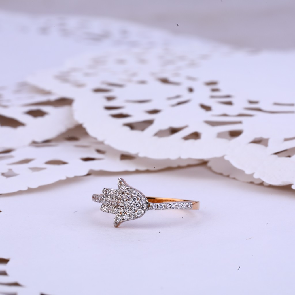 Ladies 18K Rose Gold Delicate Ring-RLR295