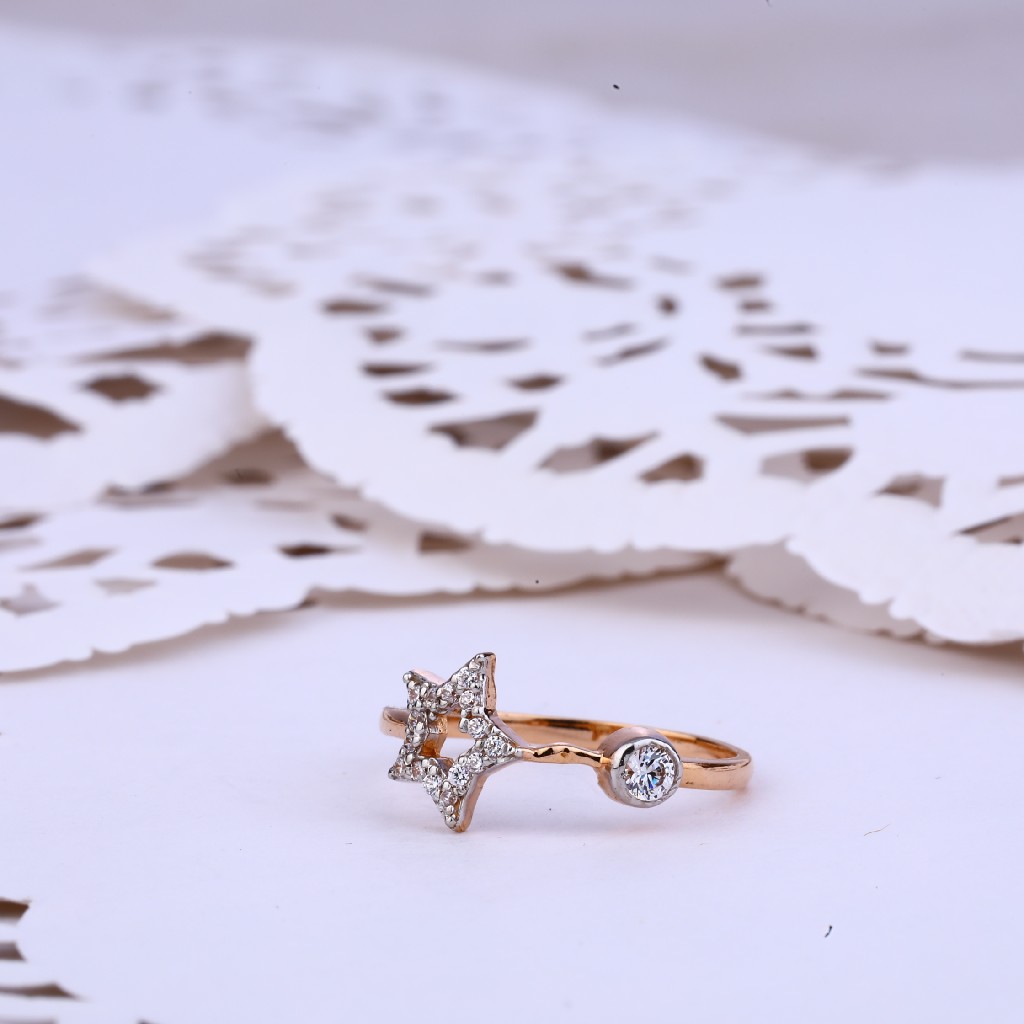 Delicate 18K Rose Gold Ladies Ring-RLR293
