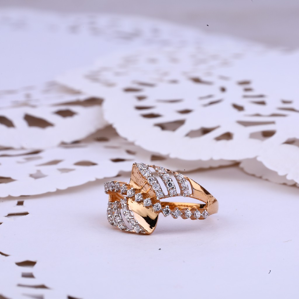 Rose Gold Ladies 18K Cz Ring-RLR289