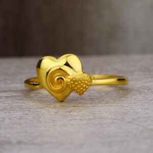 Ladies 22K Gold Designer Heart Shaped Ring -LPR52