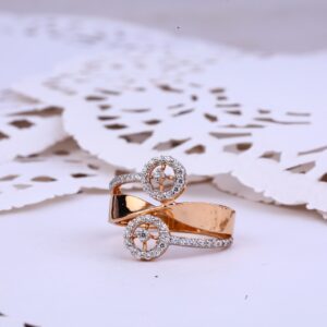 Ladies Rose Gold 18K Designer Ring-RLR287