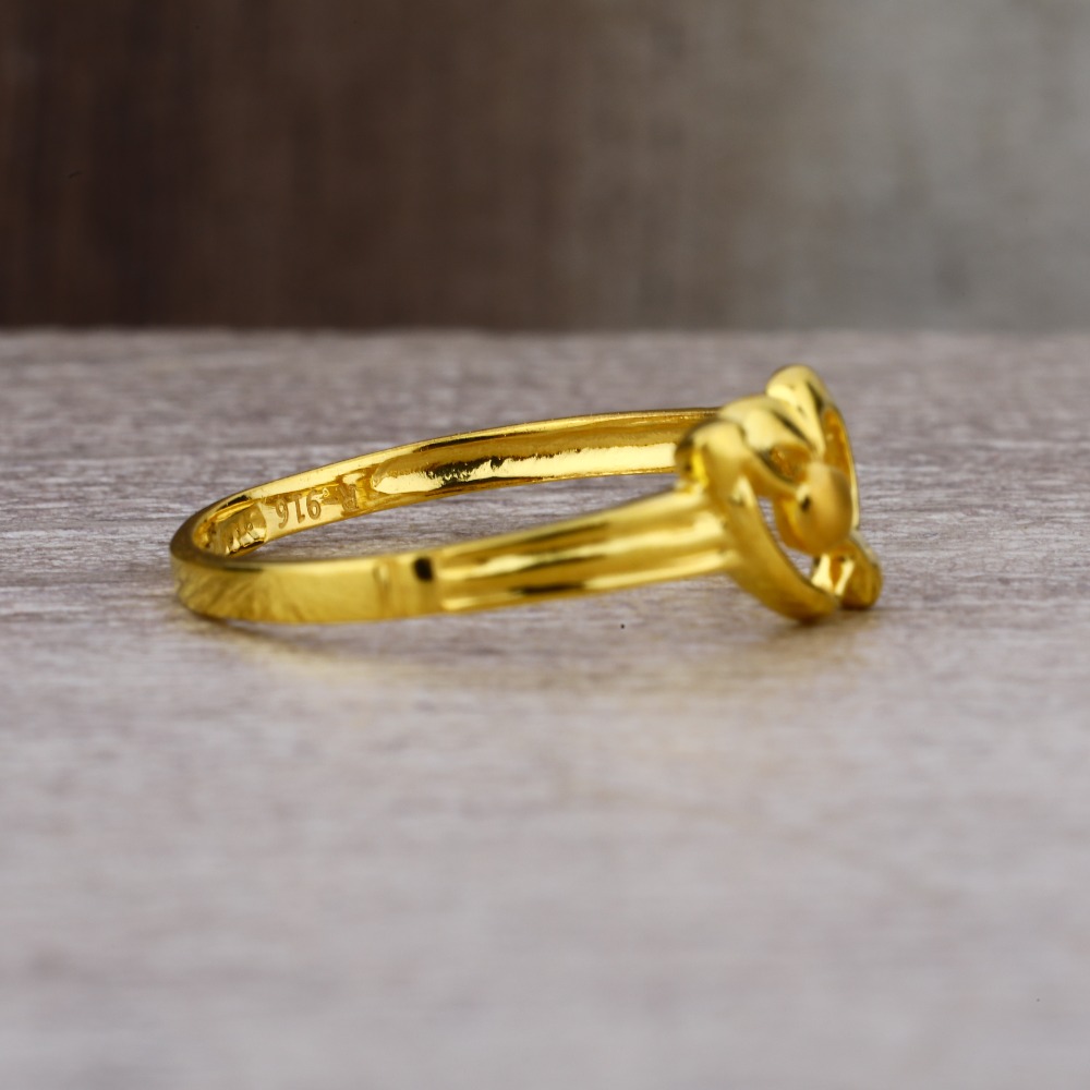 Ladies 916 Gold Heart Shape Designer Ring -LPR45 - Image 2