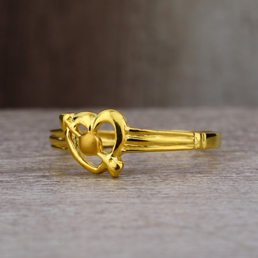 Ladies 916 Gold Heart Shape Designer Ring -LPR45