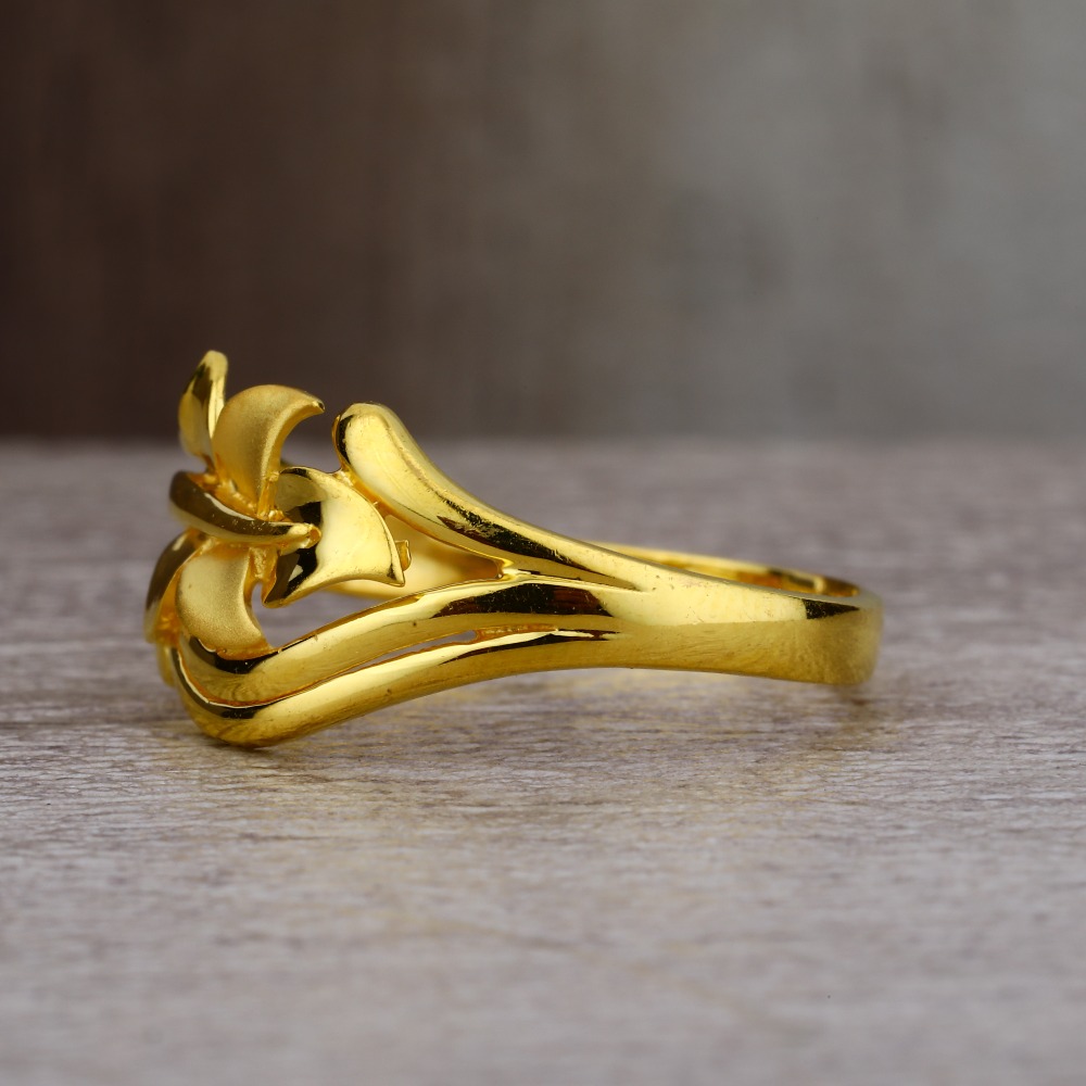 Ladies 916 Gold Plain Ring -LPR44 - Image 3