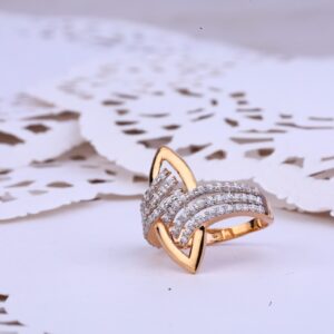 Rose Gold 18K Cz Ladies Ring-RLR281