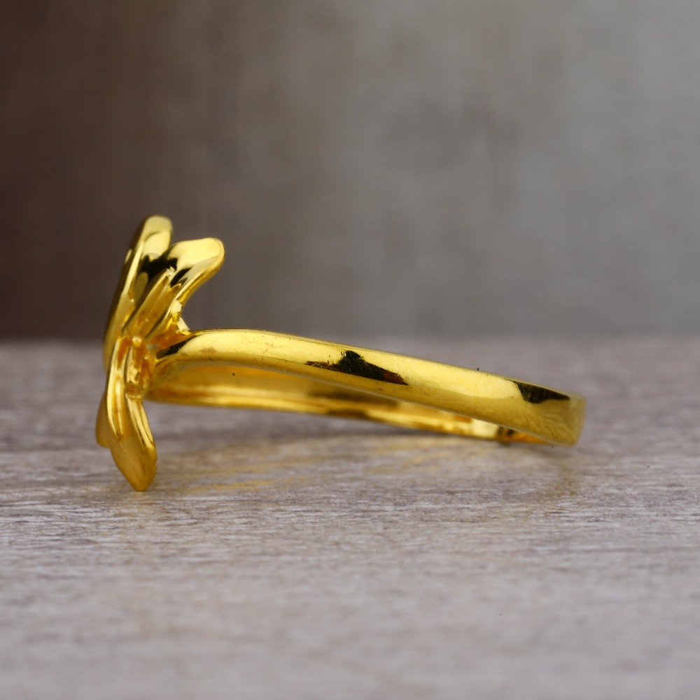 Ladies 916 Gold Flower Design Ring -LPR36 - Image 3