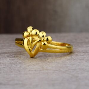 Ladies 22K Gold CZ Designer Plain Ring -LPR32