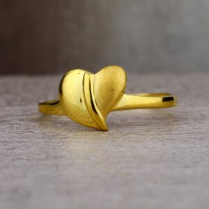 Ladies 22K Gold New Fancy Heart Plain Ring -LPR28