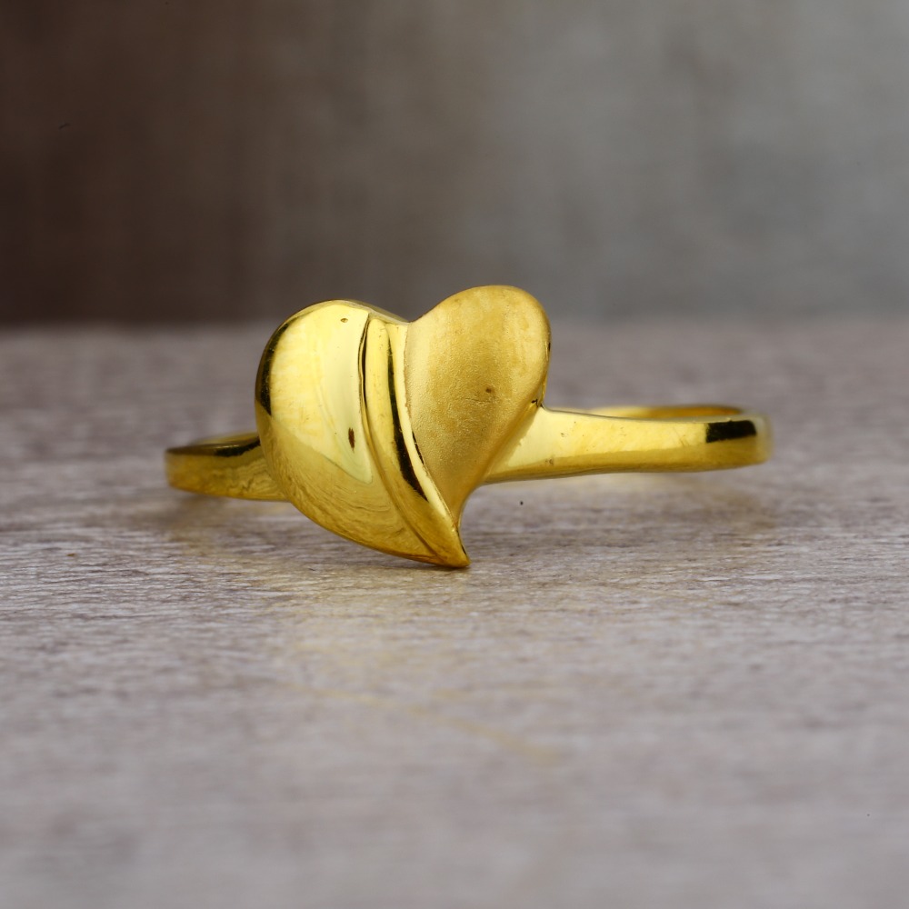 Ladies 22K Gold New Fancy Heart Plain Ring -LPR28