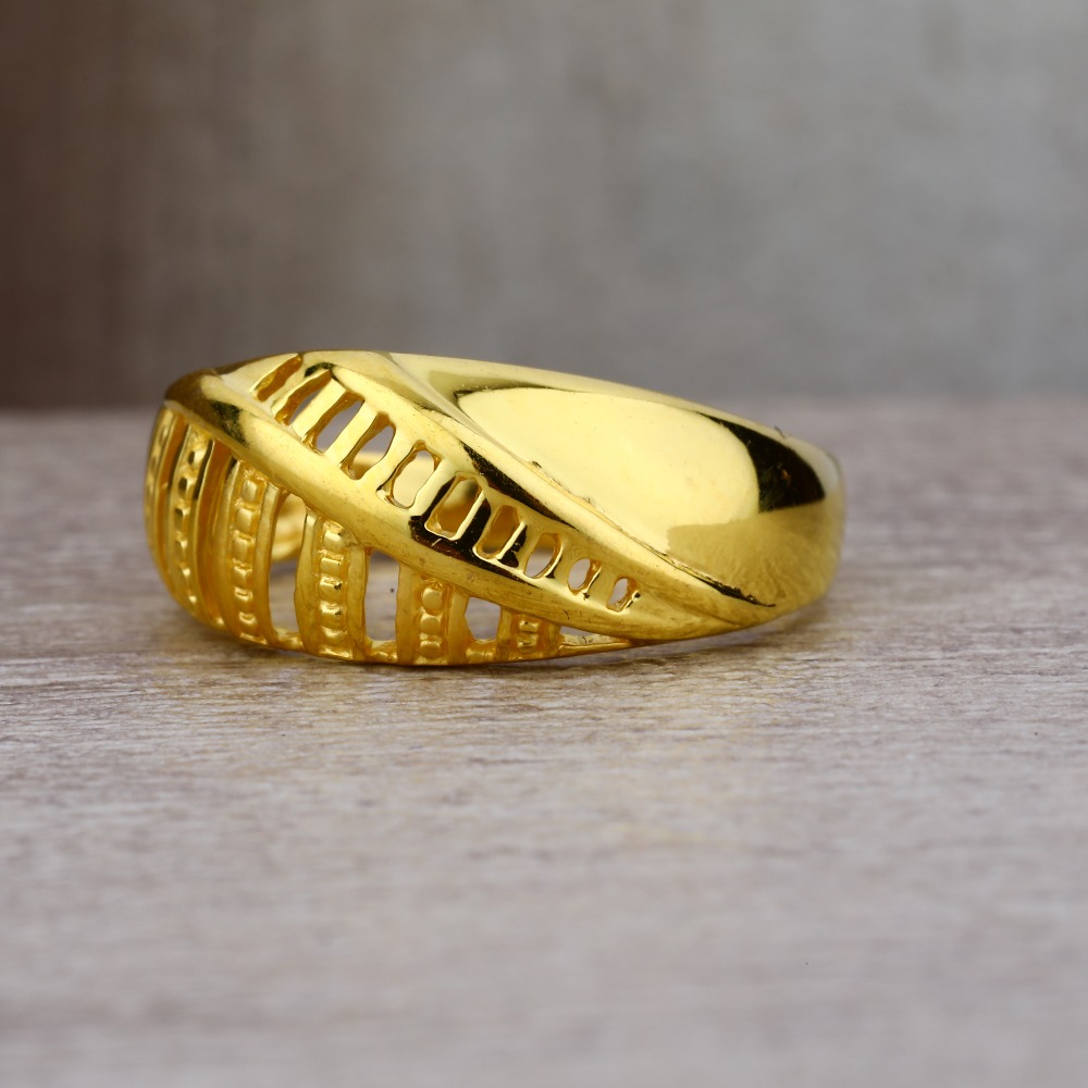 Ladies 22K Gold New Fancy Plain Ring -LPR21