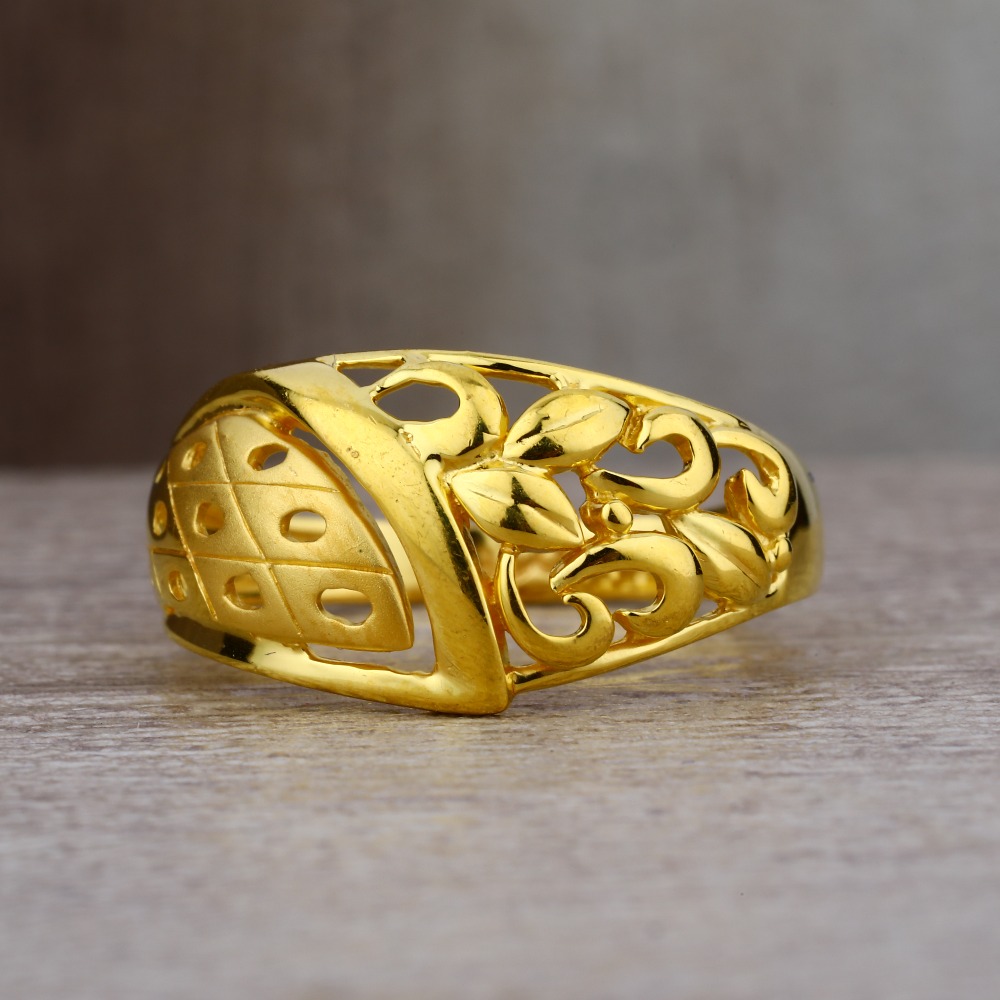 Ladies 22K Gold Delicate Plain Ring -LPR18