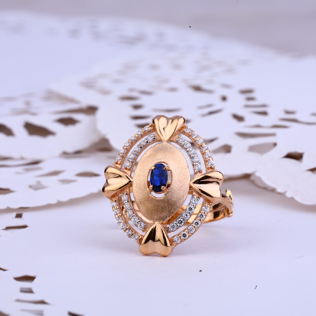 Ladies Rose Gold 18K Fancy Ring-RLR277 - Image 2