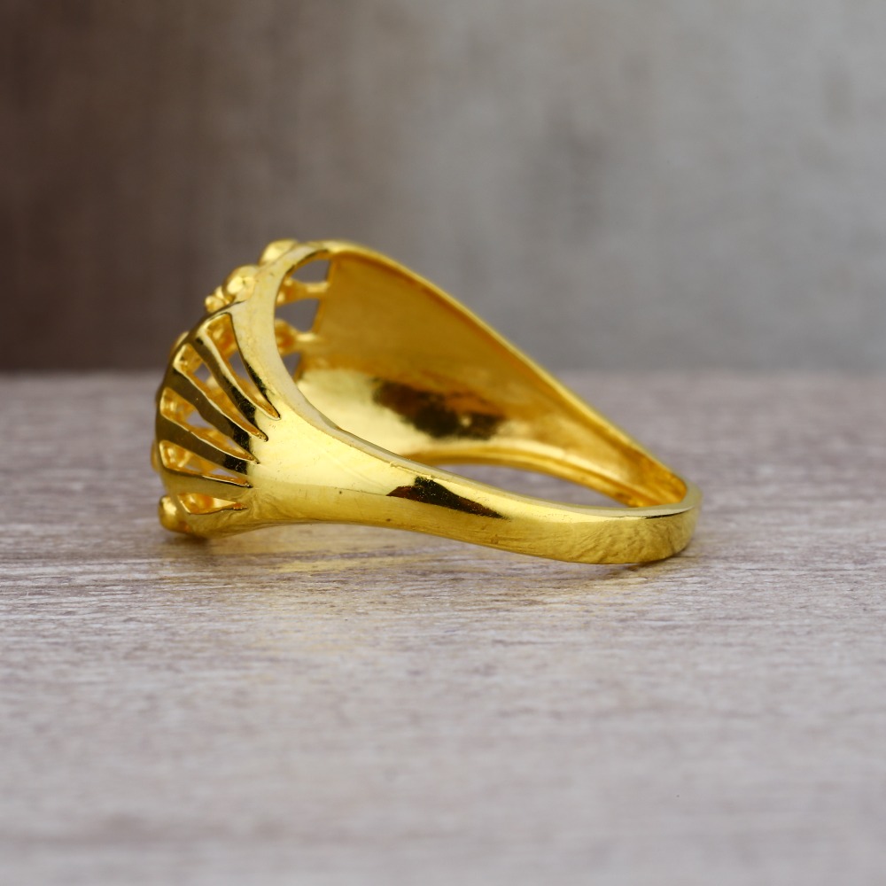 Ladies 22K Gold CZ Plain Ring -LPR15 - Image 3