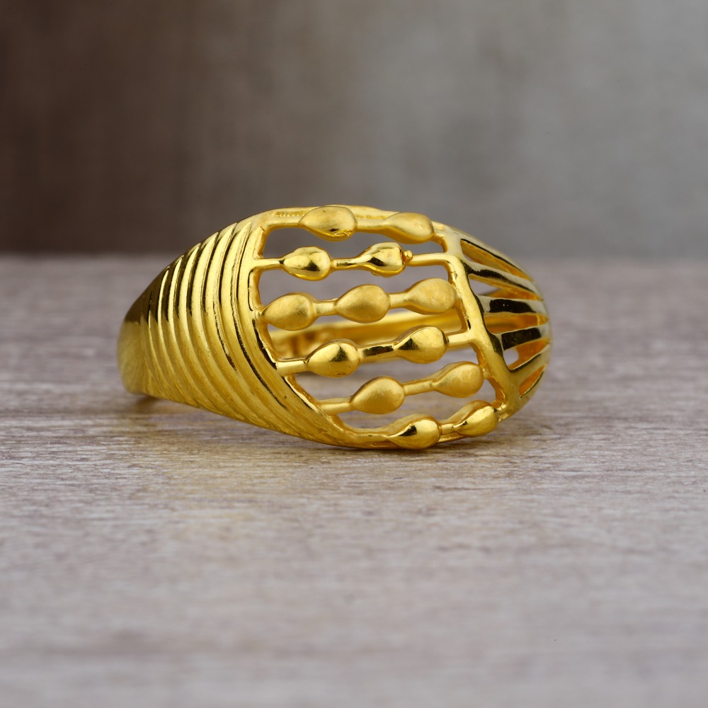 Ladies 22K Gold CZ Plain Ring -LPR15 - Image 2