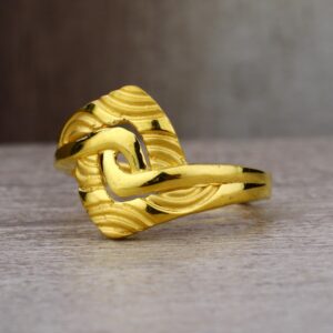 Ladies 22K Gold Delicate Plain Ring -LPR13