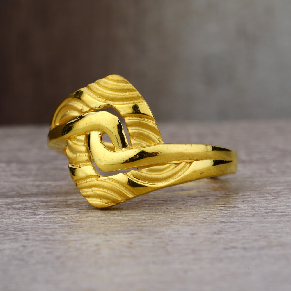 Ladies 22K Gold Delicate Plain Ring -LPR13
