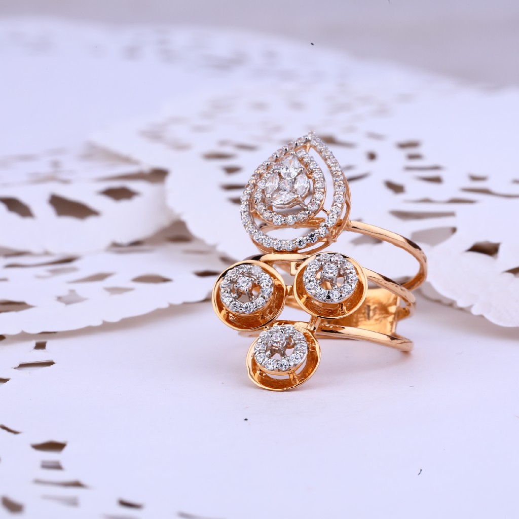 Ladies Rose Gold 18K Long Ring-RLR274
