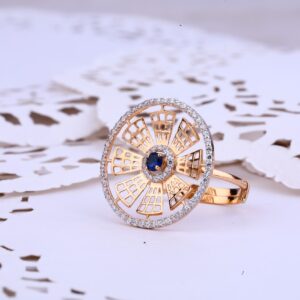 Ladies Rose Gold 18K Designer Ring-RLR271