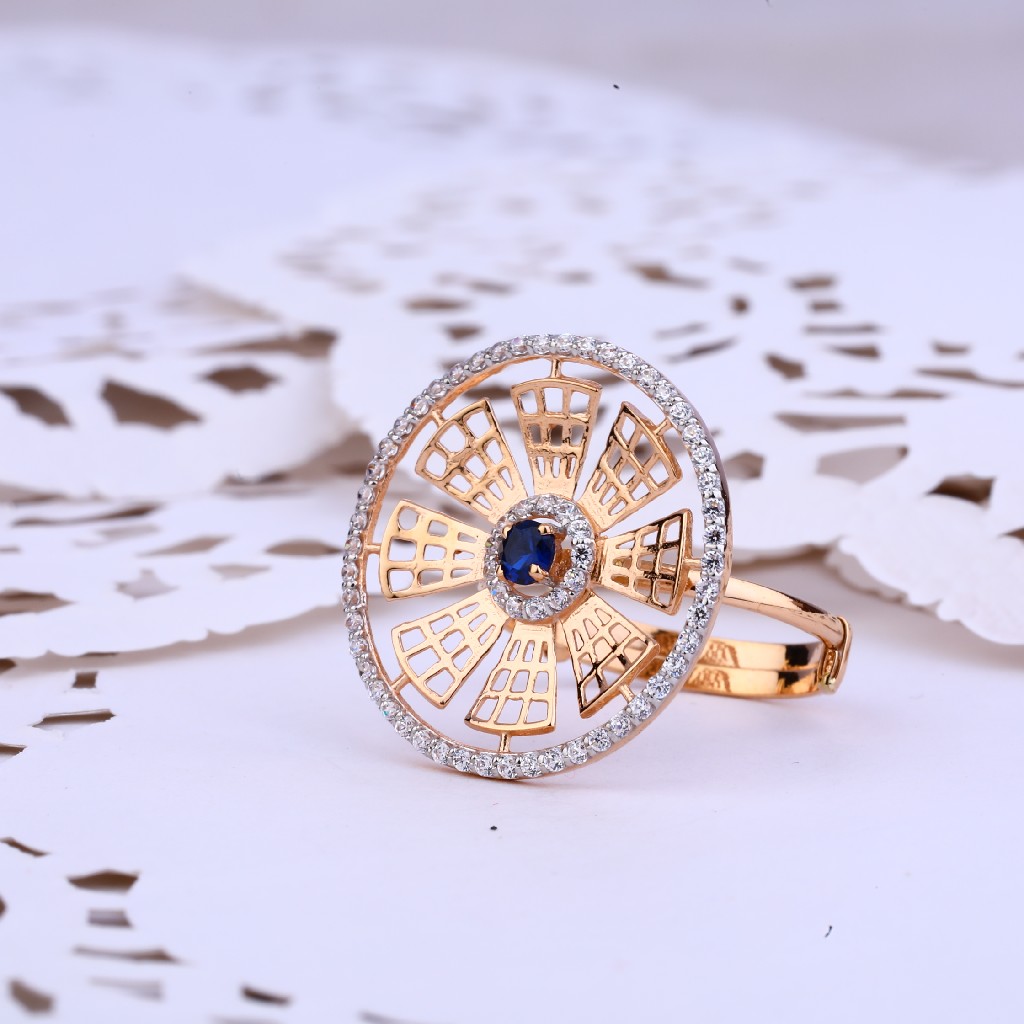 Ladies Rose Gold 18K Designer Ring-RLR271