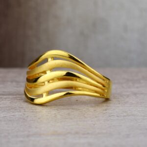 Ladies 916 Gold Plain Delicate Ring -LPR06