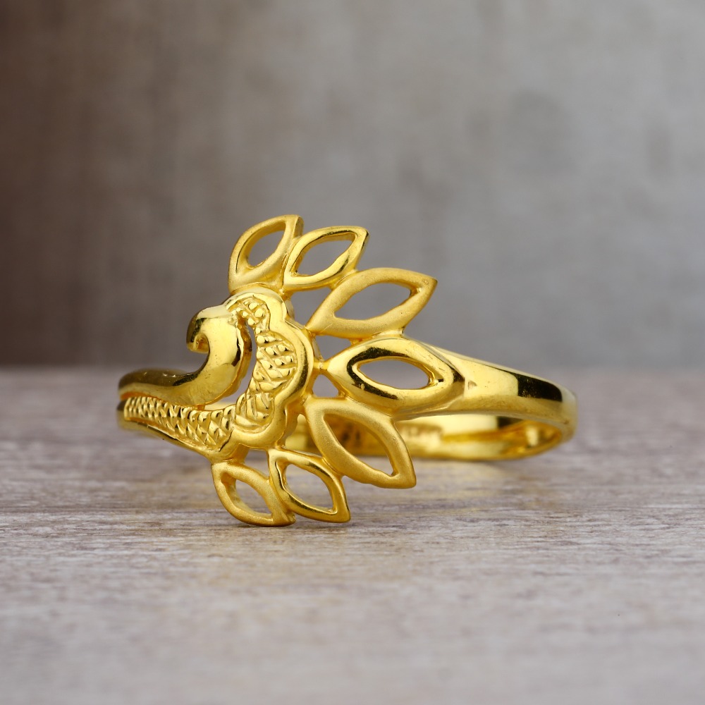 Ladies 22K Gold Plain Delicate Ring -LPR05