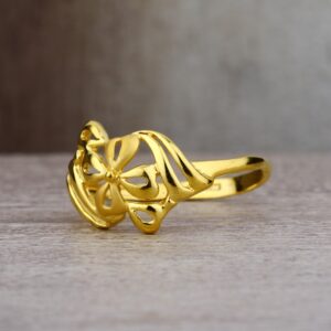 Ladies 22K Gold Plain Designer Fancy Ring -LPR03
