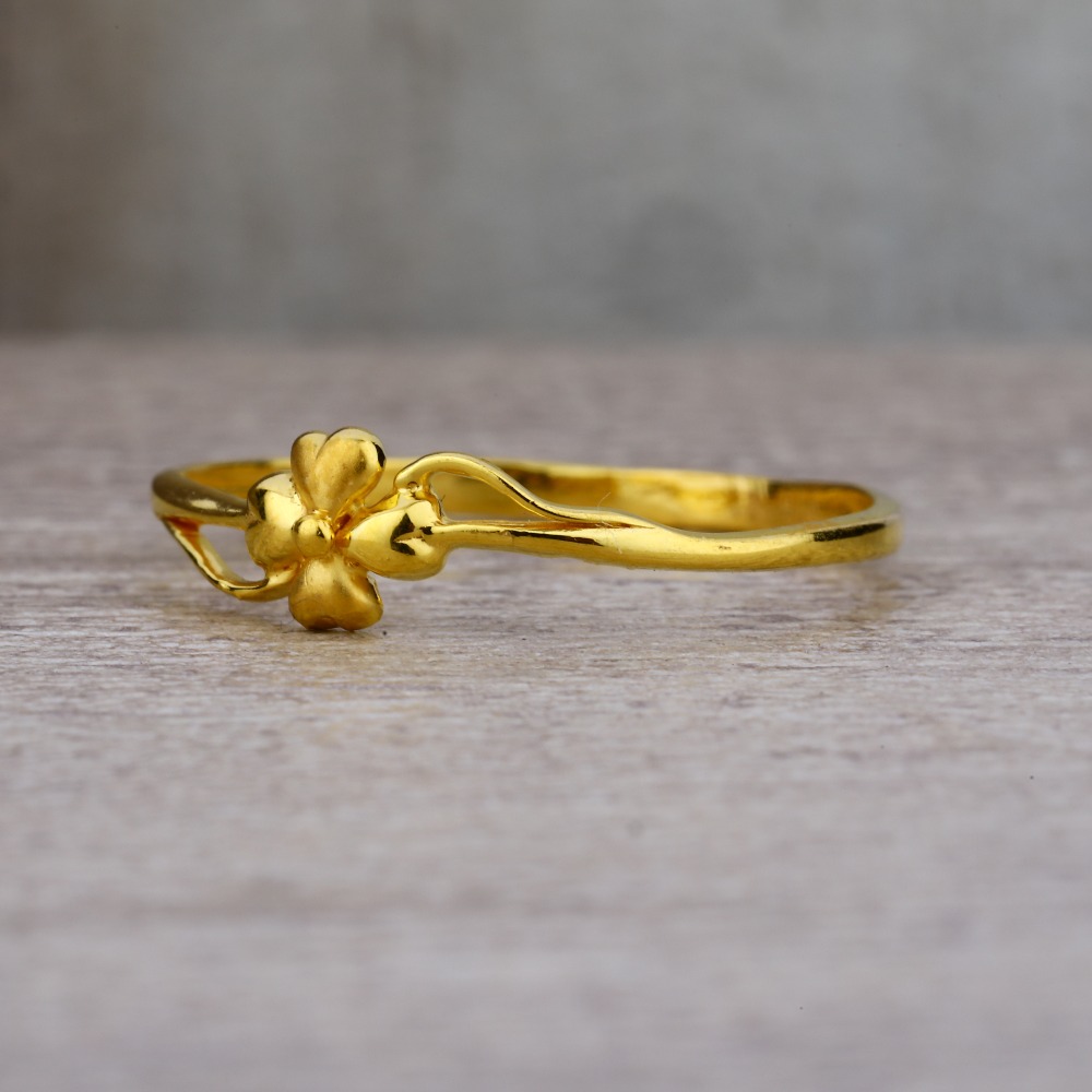 Ladies 916 Gold Plain Fancy Ring -LPR02