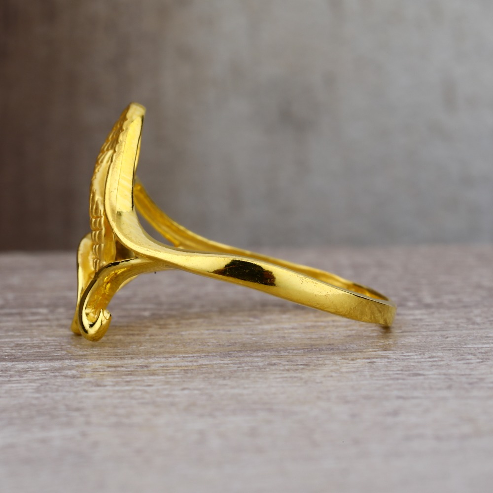 Ladies 22K Gold Plain Fancy Ring -LPR01 - Image 3